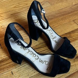 Sam Edelman Block Heel Sandal Black Suede 6